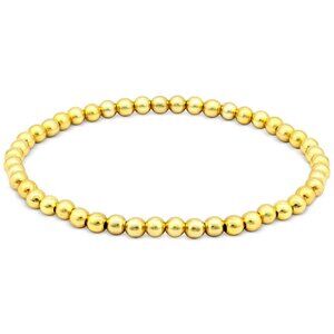 Giani Bernini 4mm Polished Beaded Stretch Bracelet 18K Gold Over Sterling Silver